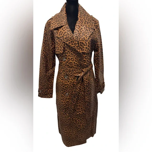 Noise Brown Leopard Print Trench Coat - Picture 3 of 5